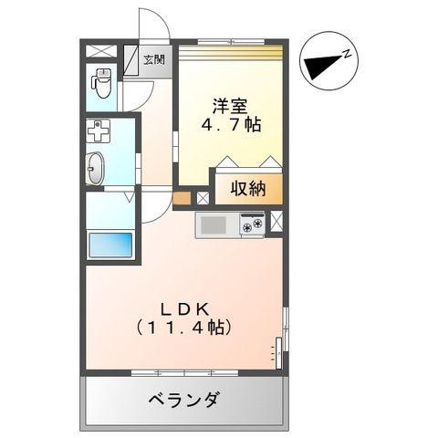 LA VIE EN ROSE HILL(1LDK/5階)の間取り写真