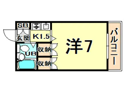 フェミナ伊丹(1K/6階)の間取り写真