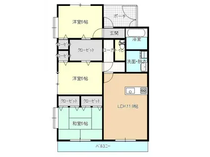 メゾン・シロッコ(3LDK/2階)の間取り写真