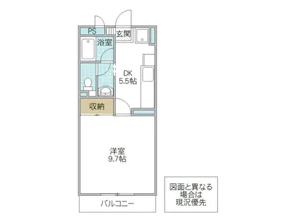 ヴィルドミール(1DK/3階)の間取り写真