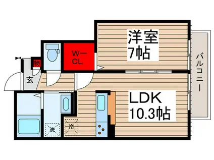 桜ハイツ(1LDK/1階)の間取り写真
