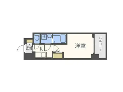 エスリード阿波座レジデンス(1K/7階)の間取り写真