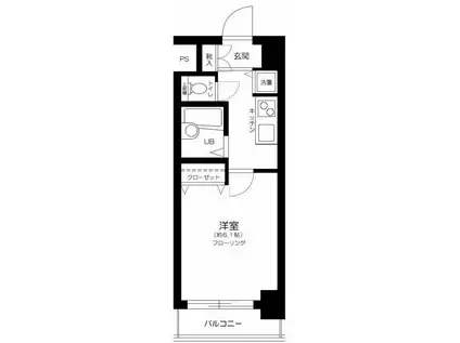 パークウェル池袋(1K/10階)の間取り写真