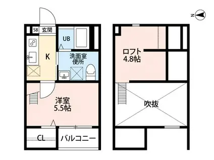 アーバンレックス中村公園 (1K/2階)の間取り写真