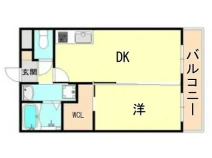 MSCOURT今津山中町(1DK/2階)の間取り写真
