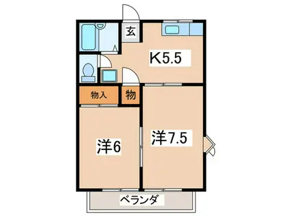 ルミエール(2K/3階)の間取り写真