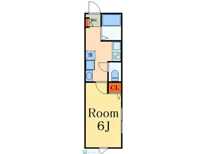 セレーノテラス(1K/1階)の間取り写真