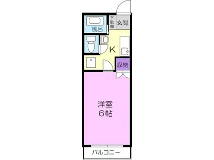 B.Bハイツ(1K/2階)の間取り写真