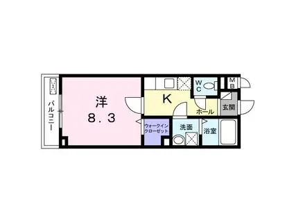 サンテラス(1K/1階)の間取り写真