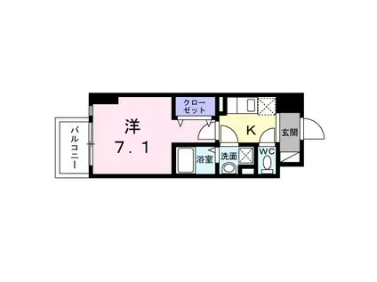 スアヴィス平塚八重咲(1K/1階)の間取り写真
