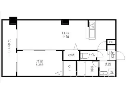 ボヌール博多(1LDK/10階)の間取り写真