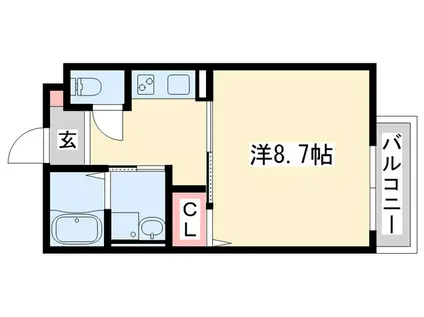 ロイヤルハイツ黒川町(1K/1階)の間取り写真