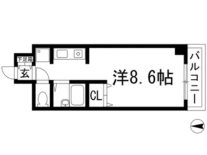 アミティ宝塚A(1K/3階)の間取り写真