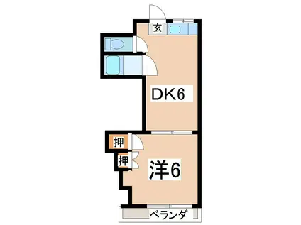 ル・クレアK(1DK/3階)の間取り写真