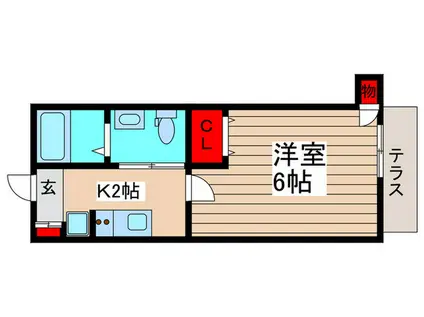 バフェット船橋(1K/1階)の間取り写真