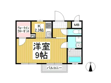 モンテ・セレッソ(1K/2階)の間取り写真