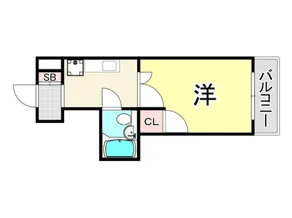ベヌスタ西宮(1K/2階)の間取り写真