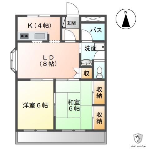 グランシャリオ96(2LDK/2階)の間取り写真
