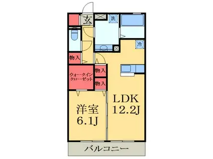クレインヒルズ(1LDK/3階)の間取り写真