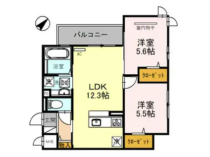 メゾン春日(2LDK/2階)の間取り写真