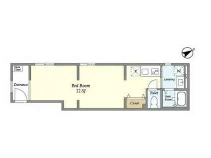 ザレジデンス文京本郷(ワンルーム/1階)の間取り写真