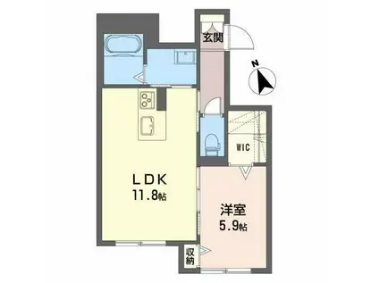 ベレオユトリア(1LDK/1階)の間取り写真