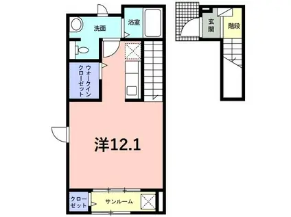 フィオーレ(1K/2階)の間取り写真