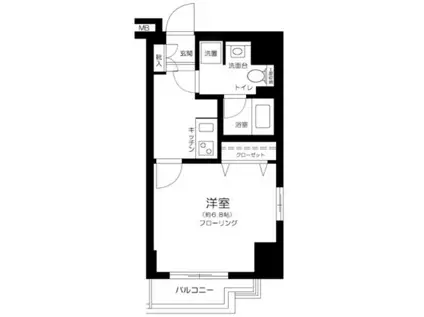 プレール・ドゥーク高輪(1K/6階)の間取り写真