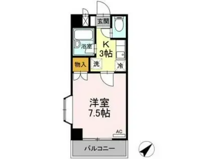 ネオシティー長町(1K/2階)の間取り写真