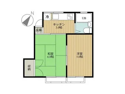 めぞん一刻館(2K/2階)の間取り写真