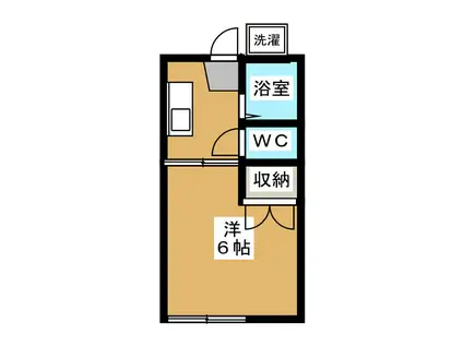 カレッジハイツ岡田(1K/1階)の間取り写真