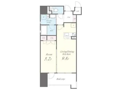 セイワパレス大手前西(1LDK/7階)の間取り写真