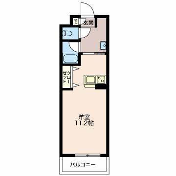 ディアコート天正寺(ワンルーム/2階)の間取り写真