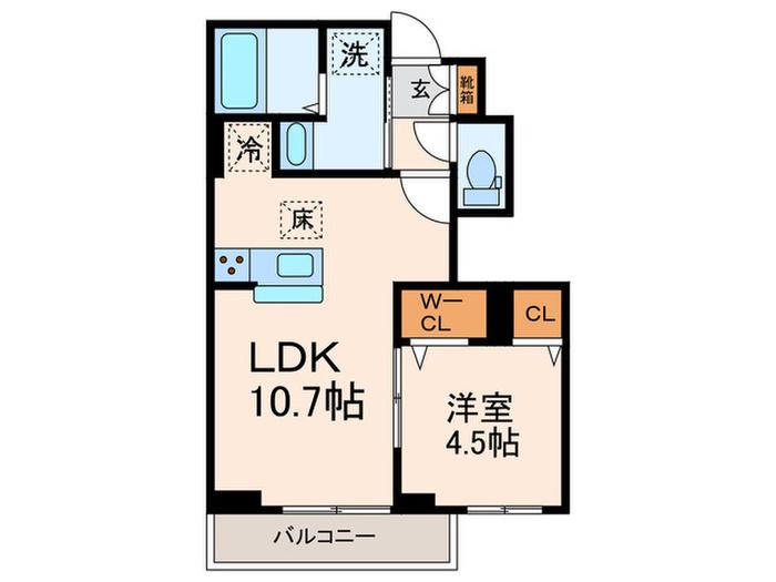 キャッスルヴュー山口(1LDK/1階)の間取り写真