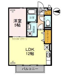 シャルトボナール(1LDK/2階)の間取り写真