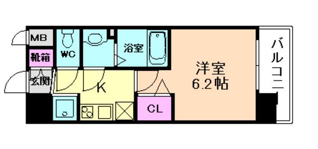 プレサンスOSAKA三国ネオス(1K/8階)の間取り写真