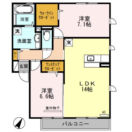 アルパッソ(2LDK/2階)の間取り写真