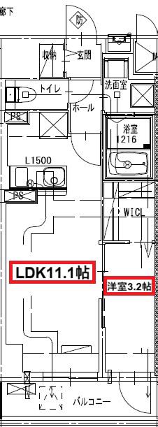 ECORO TOYONAKA(1LDK/6階)の間取り写真