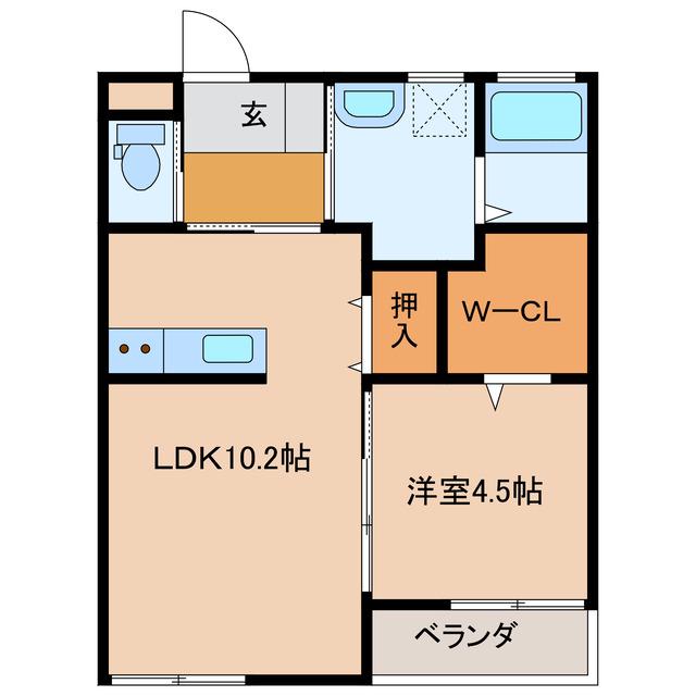 CARINO NAO(1LDK/1階)の間取り写真