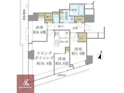 BRILLIA TOWER堂島(3LDK/5階)の間取り写真