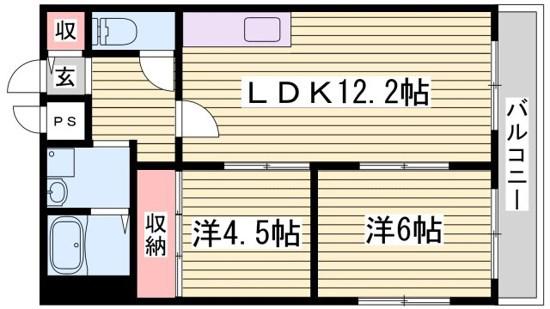 T-BLD神屋町(2LDK/2階)の間取り写真