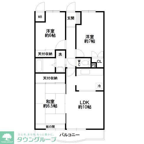 ウィーブ北町(3LDK/2階)の間取り写真