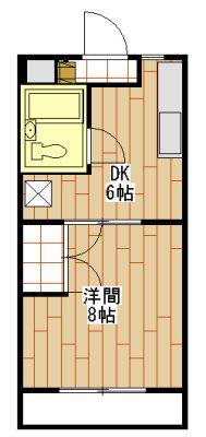クレストアーク(1DK/1階)の間取り写真
