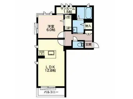 カーサドルチェ(1LDK/1階)の間取り写真