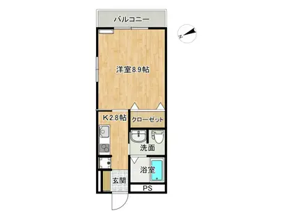 ノアーチ(1K/3階)の間取り写真