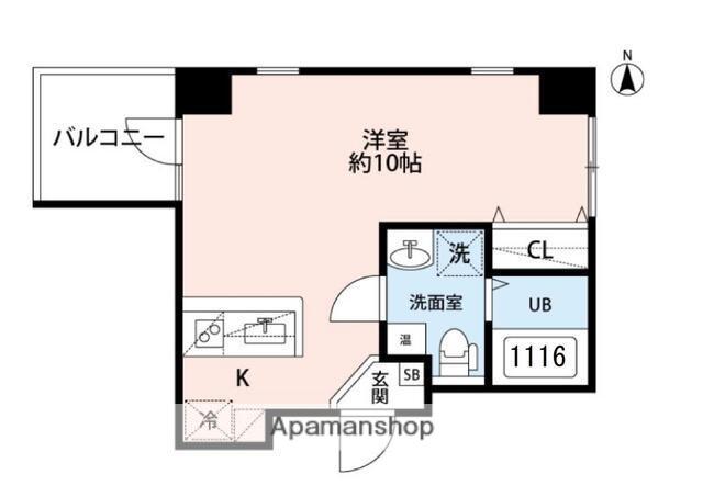 横浜ウエストレジデンス(ワンルーム/3階)の間取り写真