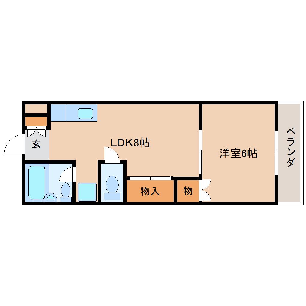 東川サンコーポ(2K/2階)の間取り写真