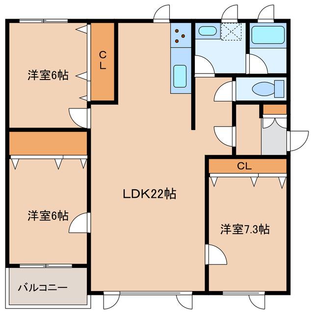 ルピナス昭和(3LDK/1階)の間取り写真