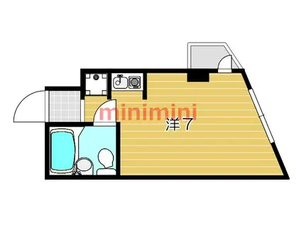 プレミール千里丘(ワンルーム/2階)の間取り写真