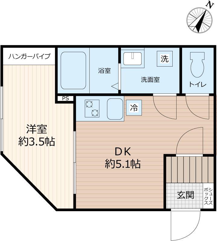 VINOSITY柏(1DK/2階)の間取り写真